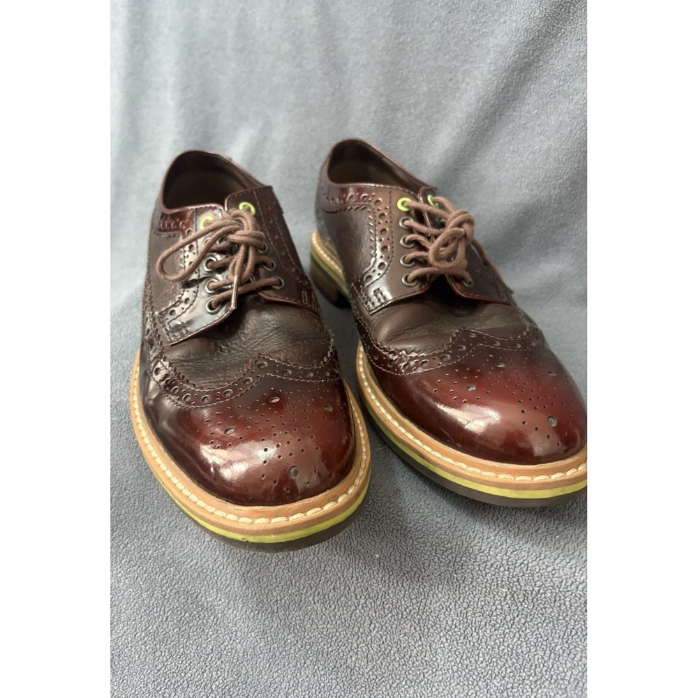 Clarks Darby Limit Brown Leather Wingtip Brogues Oxfords Cork Insole Mens 8 1/2